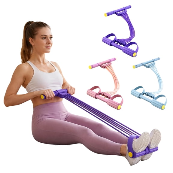 awjaisca Pedal Resistance Band with Handle, 10-Tube Pedal Ankle Puller Exerciser, Multifunction Tension Rope for Arm, Leg, Waist, Shoulder Training