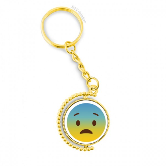 awkward yellow cute online happy metal connector key chain  accessory en keyholder