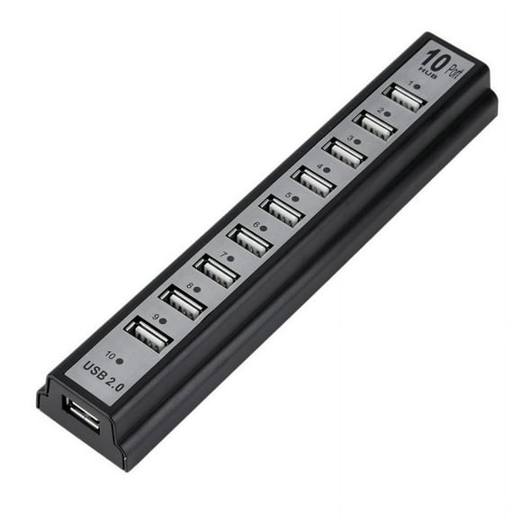 axGear 10 Port USB 2.0 External HUB With Power Adapter For PC MAC Computer