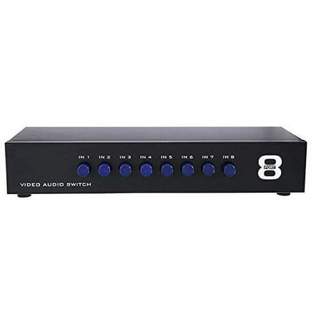 axGear AV Switch Box Composite Selector 8 Port RCA Audio Video 8 in 1 Out to TV