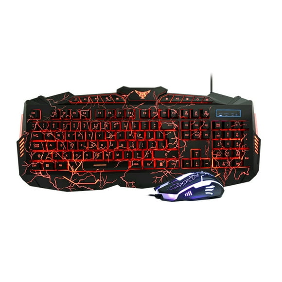 axGear Backlit Crack Gaming Keyboard 3 Color LED Mechanical Feel 19 Keys No Conflict