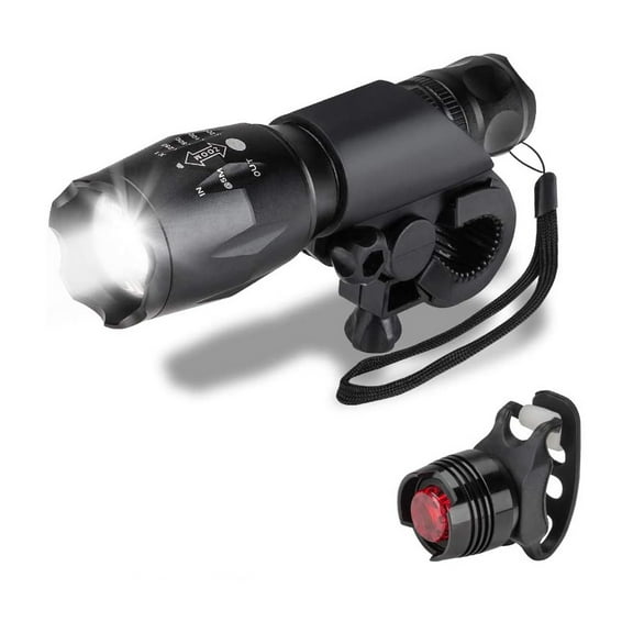 axGear Bicycle Front Head Light Waterproof LED Bike Safety Flashlight Taillight Combo