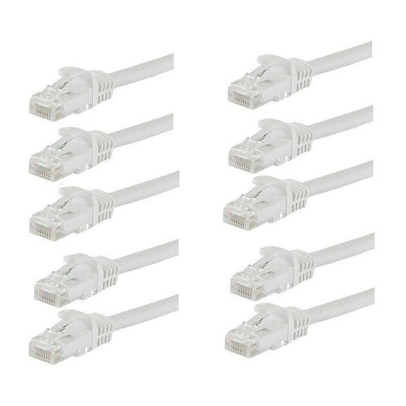 axGear Cat6 Network Cable RJ45 Patch Cord Ethernet Internet Network LAN Wire 1Ft 10 PCS