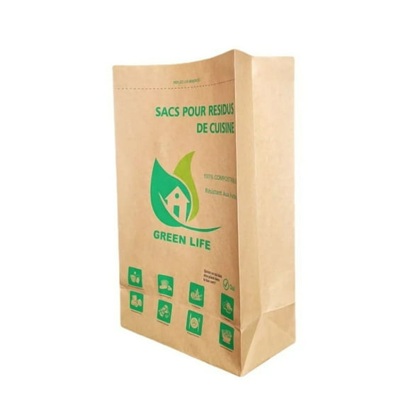 axGear Compostable Bags for Kitchen Food Waste Biodegradable Kraft Paper 30 Bags