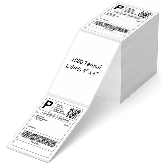 axGear Direct Thermal Shipping Label 1000 Labels / Stack Fanfold 4 x 6 Inch Fan Fold
