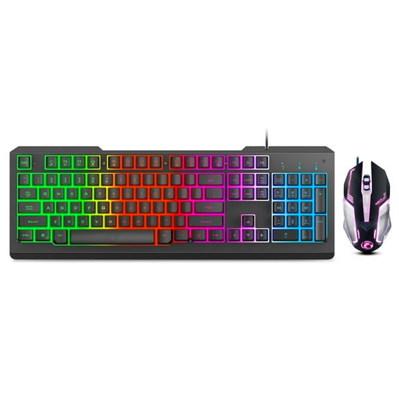 axGear Gaming Keyboard USB Wired Floating Keyboard Quiet Ergonomic with RGB Light