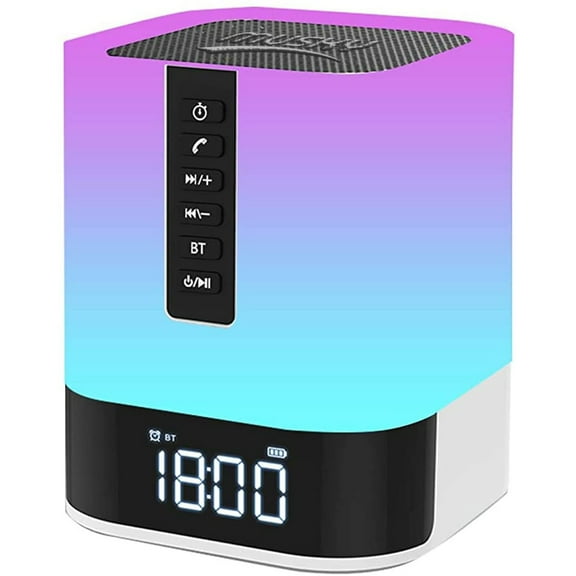 axGear Night Lights Bluetooth Speaker with Alarm Clock Wireless Touch Sensor Bedside Lamp