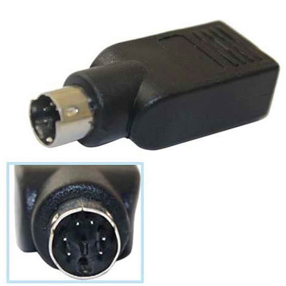 axGear PS2 Male to USB Female Mouse Converter Connector Coupler Adapter Black