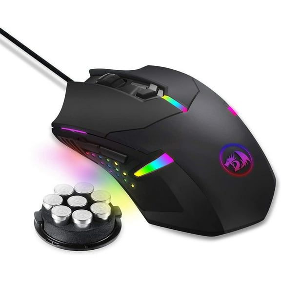 axGear RGB Gaming Mouse USB Wired 6 Buttons Programmable Mouse w/ Weight Tuning Set