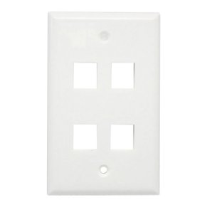axGear RJ45 Face Plate Wall Socket Cat6 Cat5e Ethernet Single Gang 4 Port