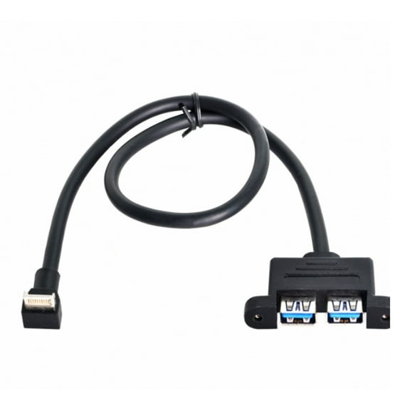 axGear USB 3.1 Front Panel Header Key-B to Dual USB 3.0 Female Extension Cable 50cm