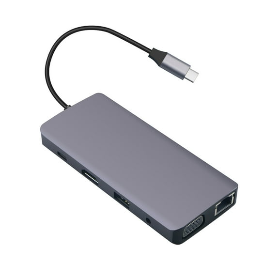 axGear USB C Hub 8-in-1 VGA Gigabite RJ45 SD/TF USB HUB AUDIO HDMI PD Multiport