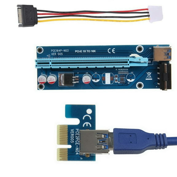 axGear USB3.0 PCI Express 1x to 16x Extender Riser Card Adapter Converter W/ Cable