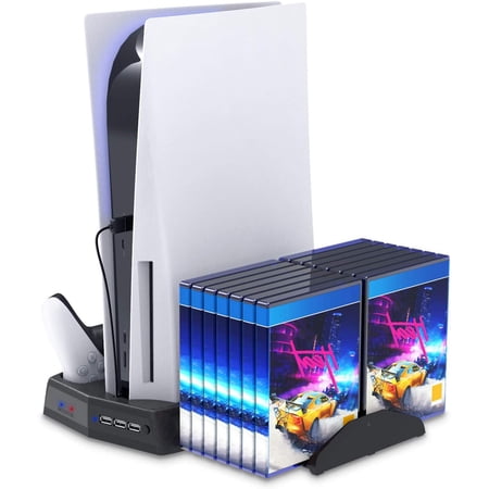 axGear Vertical Stand for Playstation 5 with Cooling Fan Charging Dual Controllers Slot