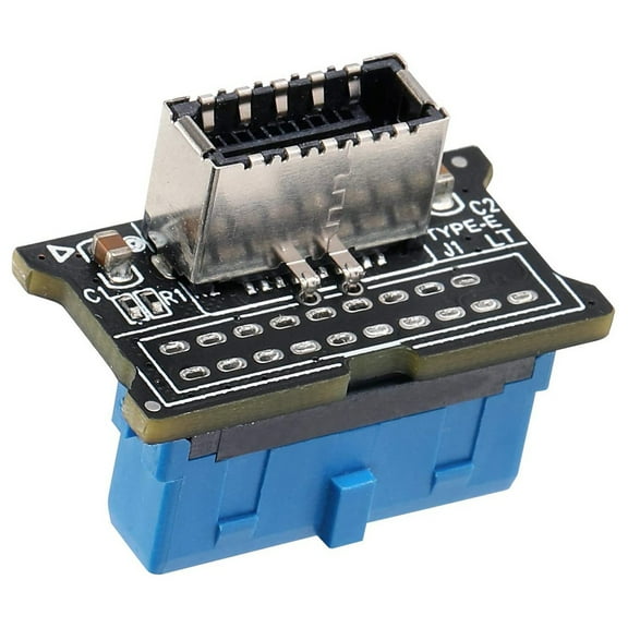 axGear Vertical USB 3.1 Front Panel Socket Key-A Type-E to USB 3.0 20Pin Header Adapter