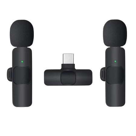 axGear Wireless Lapel Microphone Noise Reduction Clip-on Record Mic With USB-C Receiver