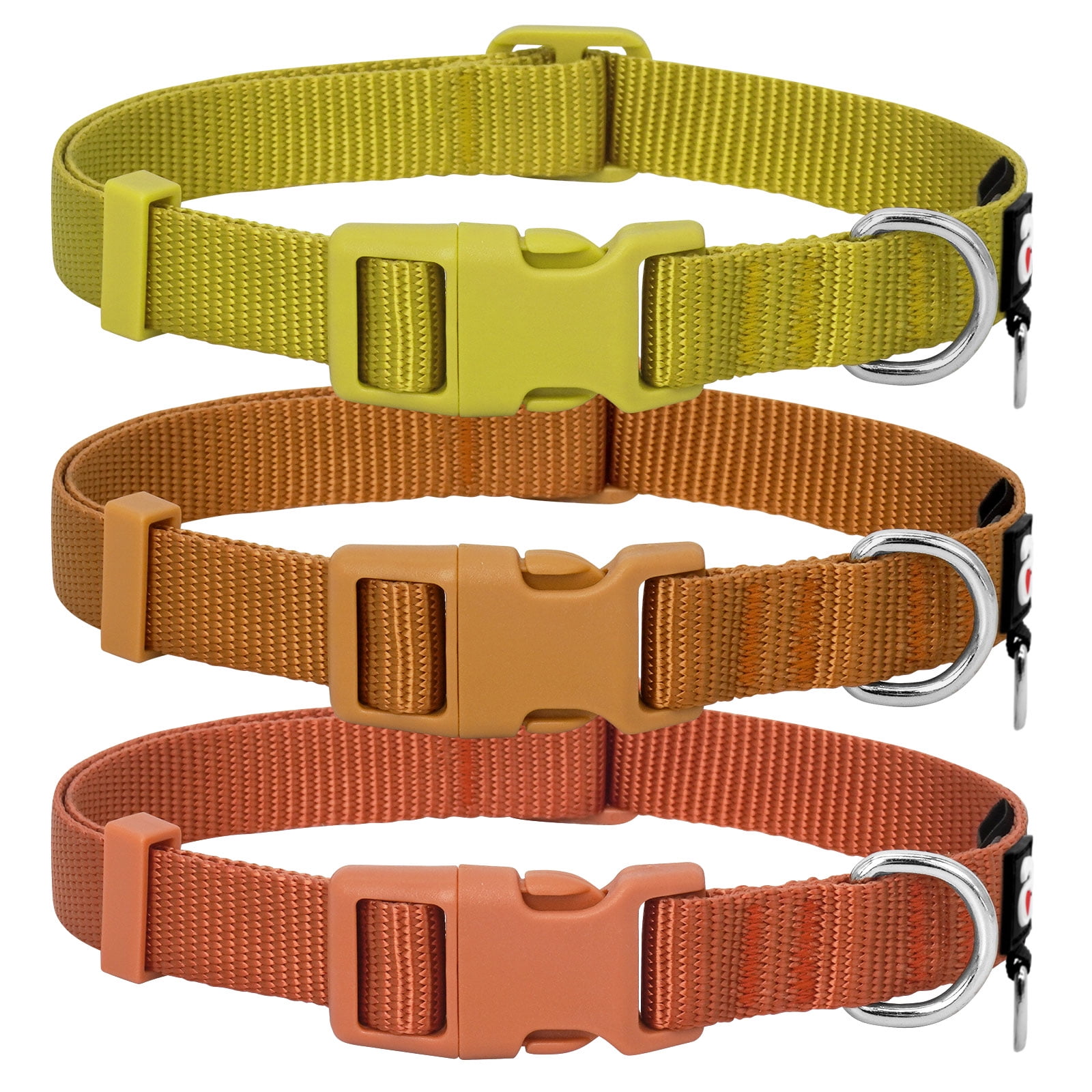 azuza 3 Pack Fall Dog Collars Comfortable and Adjustable Nylon Dog