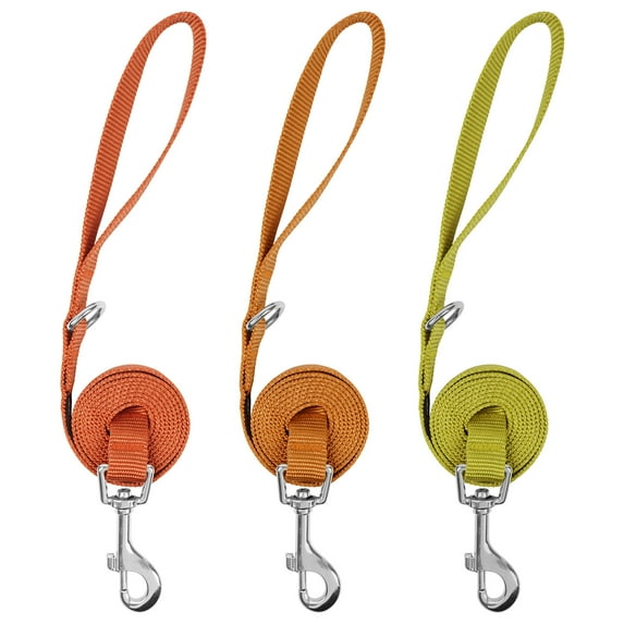 azuza 3 Pack Fall Nylon Dog Leashes Strong & Durable Basic Dog Leash with Easy to Use Collar Hook for Puppy and Small Dogs, XS (6FT, 3/8")