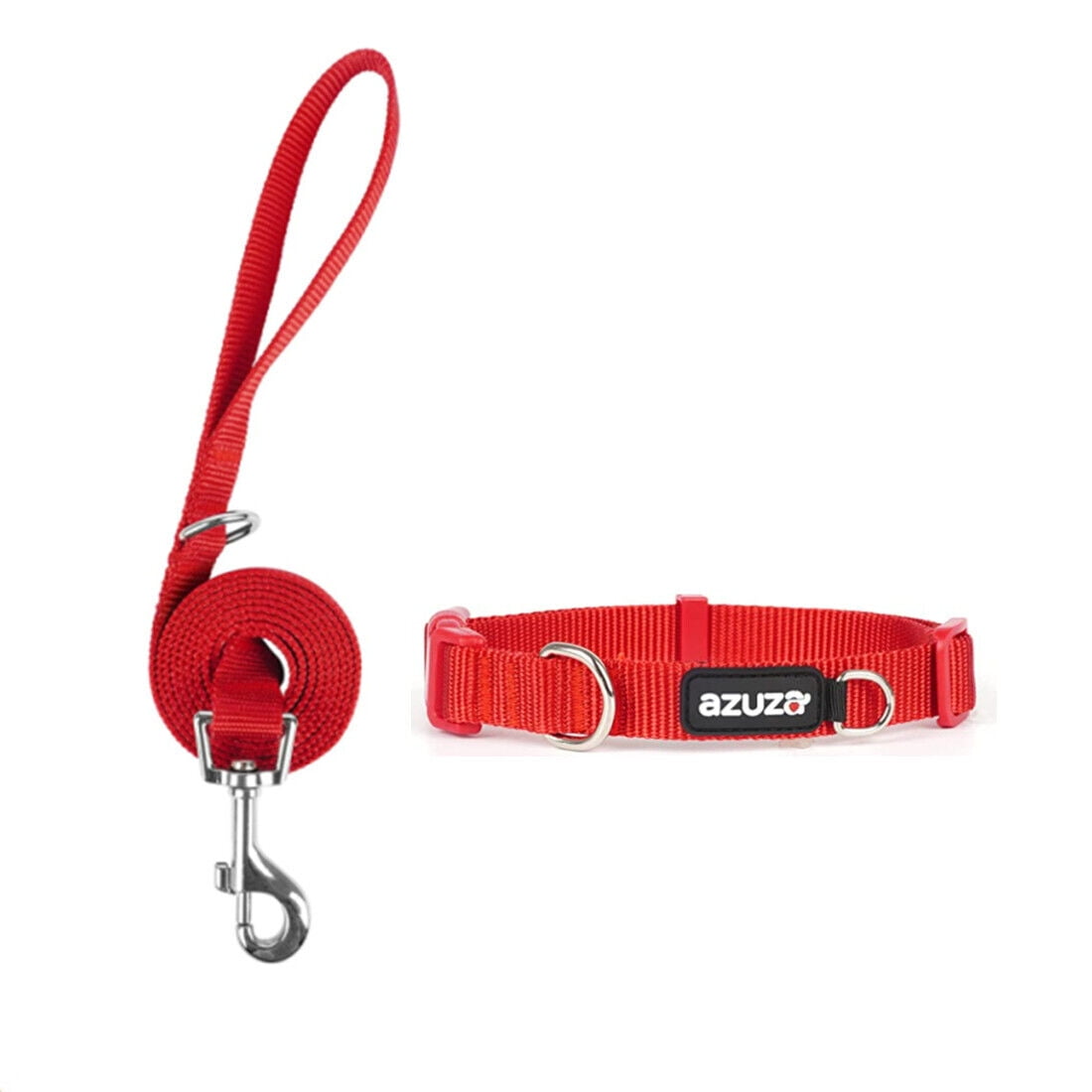 azuza Christmas Dog Collar and Leash Set Nylon Collar Leash for Small Medium and Large Dogs