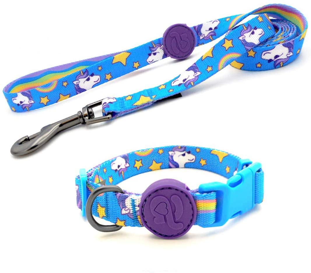 azuza Dog Collar and Leash Set Nylon Collar Leash for Small Medium and Large Dogs