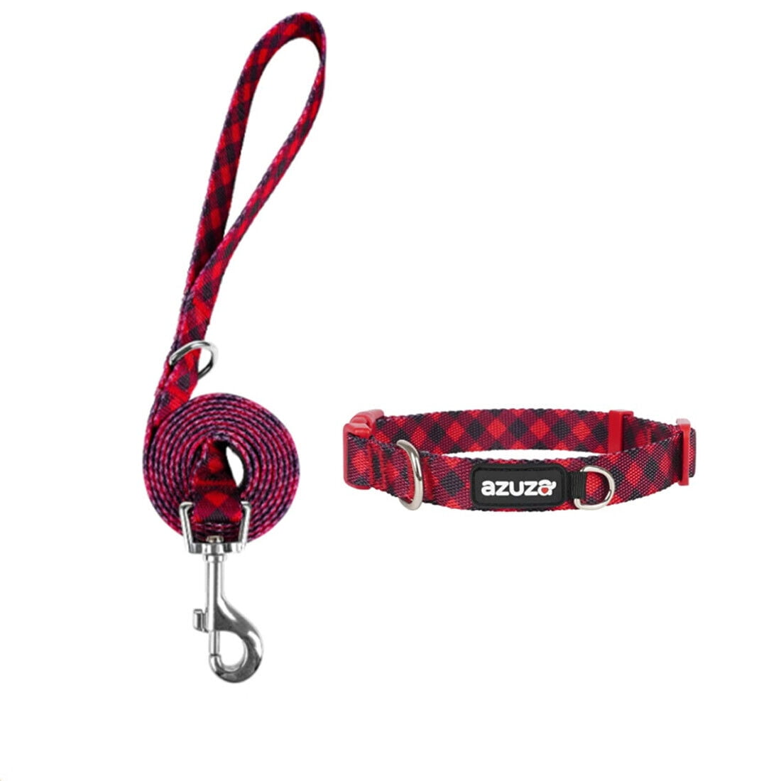 azuza Dog Collar and Leash Set Nylon Collar Leash for Small Medium and Large Dogs