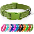 thumbnail image 1 of azuza Reflective Dog Collar, Soft Neoprene Padded Pet Collar with ID Tag Ring, Adjustable for Medium Dogs,Army Green,M, 1 of 6