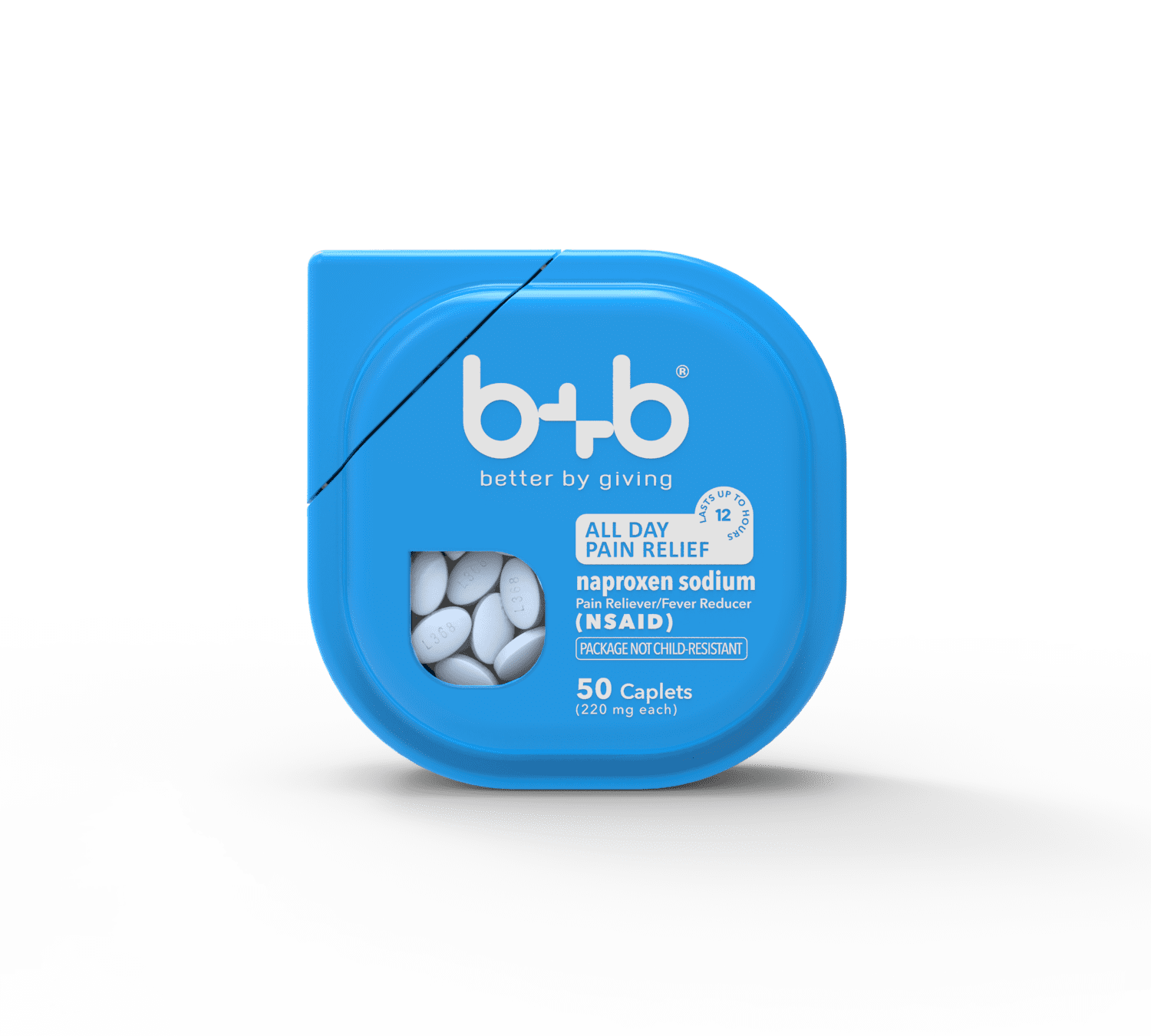 B+b Naproxen Sodium Caplets | ALL DAY PAIN RELIEF- Lasts Up To 12 Hours ...