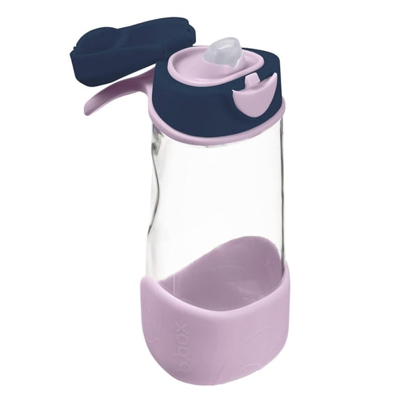 b.box 15 oz Sport Spout Kids Plastic Water Bottle, Leakproof - Indigo Rose