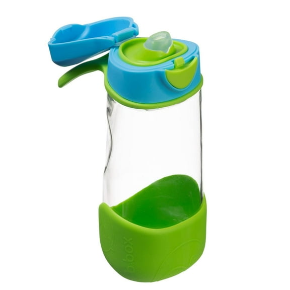 b.box 15 oz Sport Spout Kids Water Bottle for School, Sports, Travel, Daycare. Leakproof, Spill Proof, Dishwasher Safe. Easy Grip Triangle Shape, Durable Tritan Material. BPA Free. Ocean Breeze