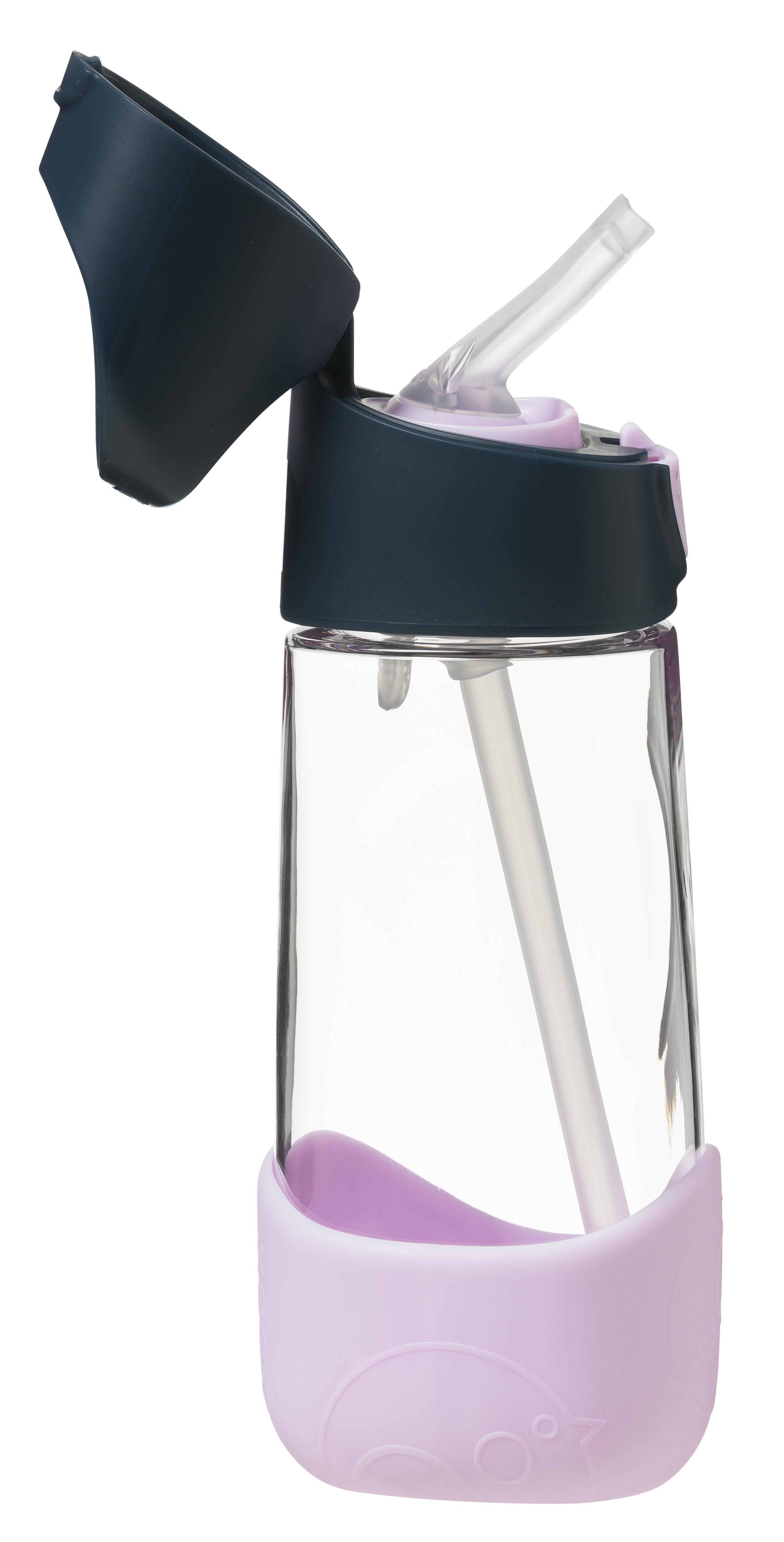 b.box 15 oz Tritan Drink Bottle: Kids Water Bottle w/ Straw & Lid for School, Travel, Daycare. Spill & Leak Proof. Easy Grip Triangle Shape. BPA Free, Dishwasher Safe.