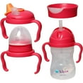 thumbnail image 1 of b.box Bottle to Cup Transition Pack - Includes 4 Lids (Nipple, Spout, Straw, Training Cup Lid), BPA-Free, Dishwasher-Safe, Ages 4+ Months (Raspberry, 8oz), 1 of 5
