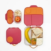 b.box Kids Lunch & Snack Containers. 3-Pack Set Includes Matching Oversized Bento Lunch Box, Mini Meal Boxes for Kids and Toddlers. School Supplies Strawberry Shake