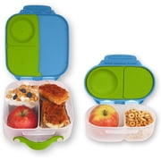 b.box Mini Lunch Bento Box + Snack Box for Kids 2-Pack, Leakproof - Ocean Breeze