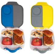 b.box Mini Lunch Box for Kids Bento Box, Lunch Snack Container Ages 3+, BPA Free Blue Slate + Lemon Sherbet, 4 Cup Capacity