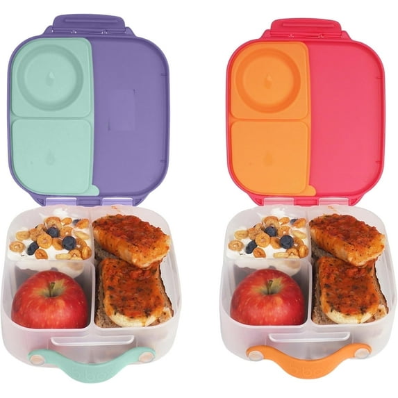 b.box Mini Lunch Box for Kids: Bento Box, Lunch Snack Container Ages 3+, BPA Free (Lilac Pop + Strawberry Shake, 4¼ cup capacity)
