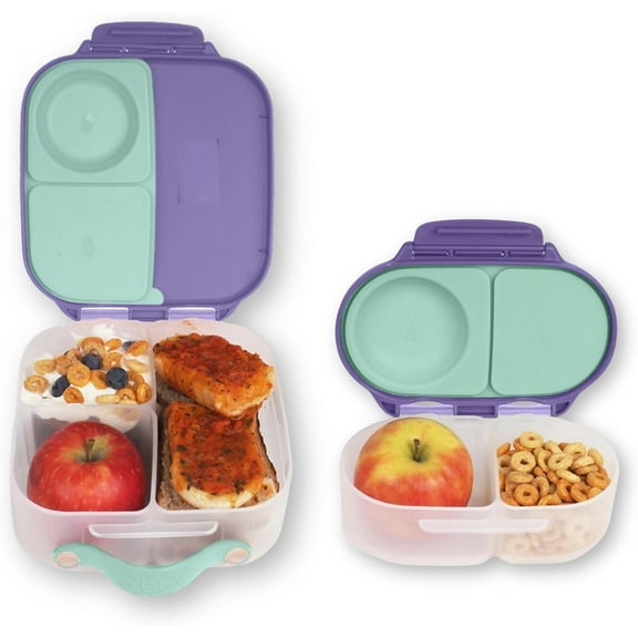 b.box Mini Lunch + Snack Containers (Lilac Pop): 2-Pack Set Includes Lunch Box (4 1/4 Cup Capacity) & Snack Box (1 3/4 Cup Capacity). Easy Open Bento Containers, School Supplies