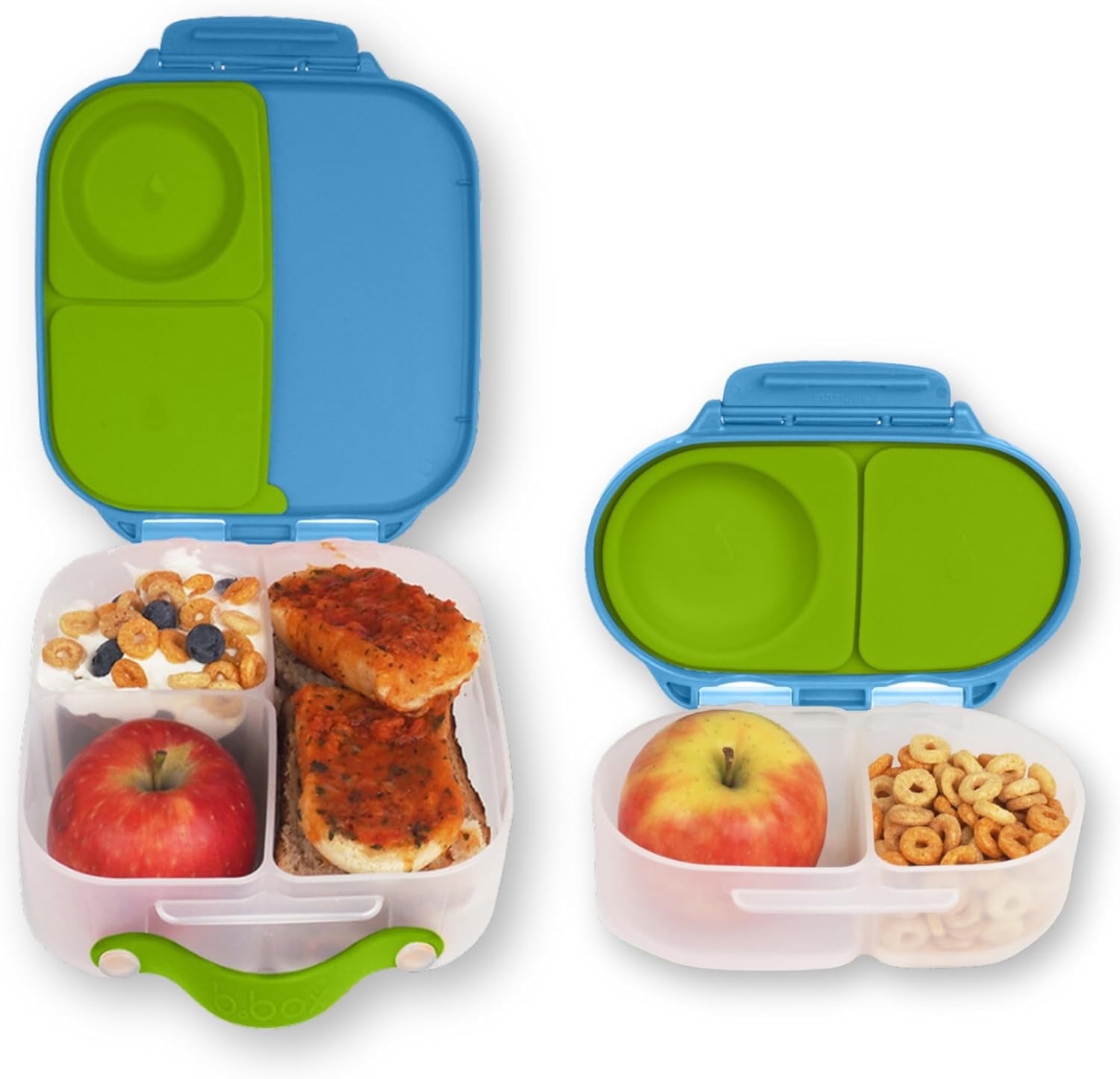 b.box Mini Lunch + Snack Containers (Ocean Breeze): 2-Pack Set Includes Lunch Box (4 1/4 Cup Capacity) & Snack Box (1 3/4 Cup Capacity). Easy Open Bento Containers, School Supplies