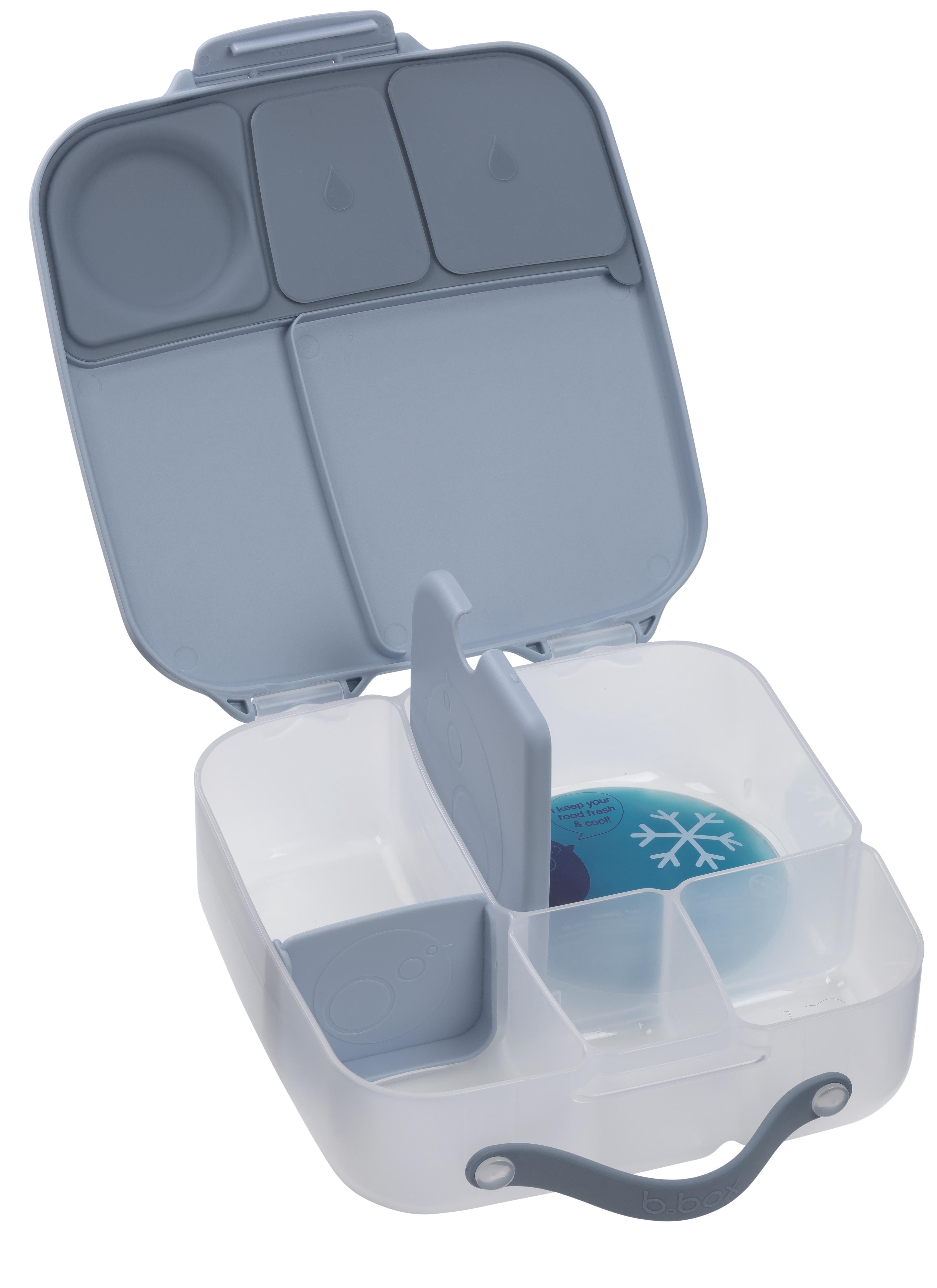 b.box Lunch Box for Big Eaters All Ages - 8.5 Cup Leak Proof Bento Box with 4 Compartments, School Lunch Container with Ice Pack, Dishwasher Safe, BPA-Free, PFAS-Free - Chill Out