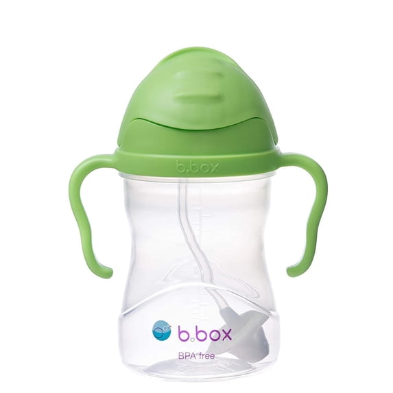 b.box Sippy Cups for Toddlers, Leakproof Weighed Straw Cup for 6+ month, Toddler Water Bottle with Handles, BPA Free, Dishwasher Safe, 8 oz - Apple