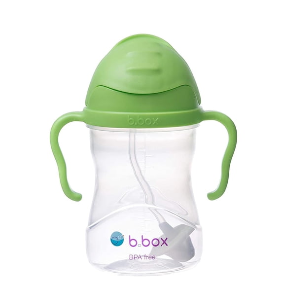 b.box Sippy Cups for Toddlers, Leakproof Weighed Straw Cup for 6 month, Toddler Water Bottle with Handles, BPA Free, Dishwasher Safe, 8 oz - Apple