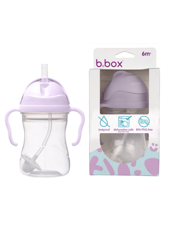 Sippy Cup with Weighted Straw for Toddlers, Leakproof, 8oz - Boysenberry