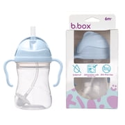 b.box Sippy Cup with Weighted Straw for Toddlers, Leakproof, 8oz - Bubblegum