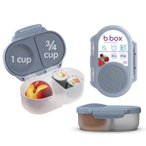 b.box Snack Box - 2 Compartment Snack Containers for Kids, Leakproof - Chill Out