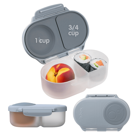 b.box Snack Box for Kids & Toddlers: 2 Compartment Snack Containers, Mini Bento Box BPA free (Chill Out, 12oz)