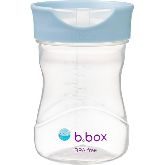 b.box Toddler Training Cup: Free Flow Opening, Great Transition from Sippy to Big Kid Cup. BPA Free, Dishwasher safe. Ages 12+ months (Lullaby Blue, 8oz)