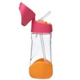 thumbnail image 1 of b.box 15 oz Tritan™ Drink Bottle: Kids Water Bottle w/ Straw & Flip Top Lid for School, Travel, Daycare. Spill & Leak Proof. Easy Grip Triangle Shape. BPA Free, Dishwasher Safe. Strawberry Shake, 1 of 3