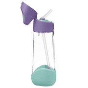 b.box Tritan™ Drink Bottle - Flip Straw Water Bottle for Kids, 20 oz (Lilac Pop)