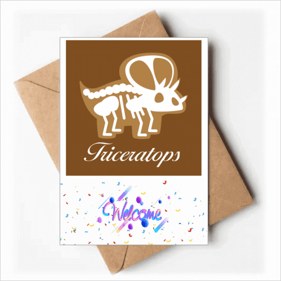 b dinosaur hornb art deco fashion Welcome Back Greeting Cards Envelopes Blank