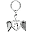 thumbnail image 1 of b inscription chinese surname character lin heart angel wing key chain holder, 1 of 3