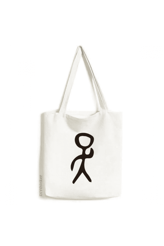 b inscription chinese surname character wu tote canvas bag shopping satchel casual handbag